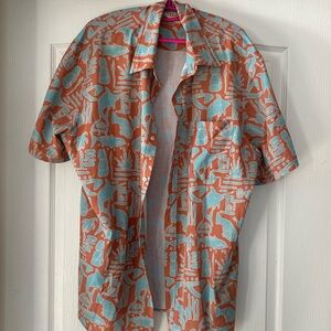 Printed 2XL Huk button down!